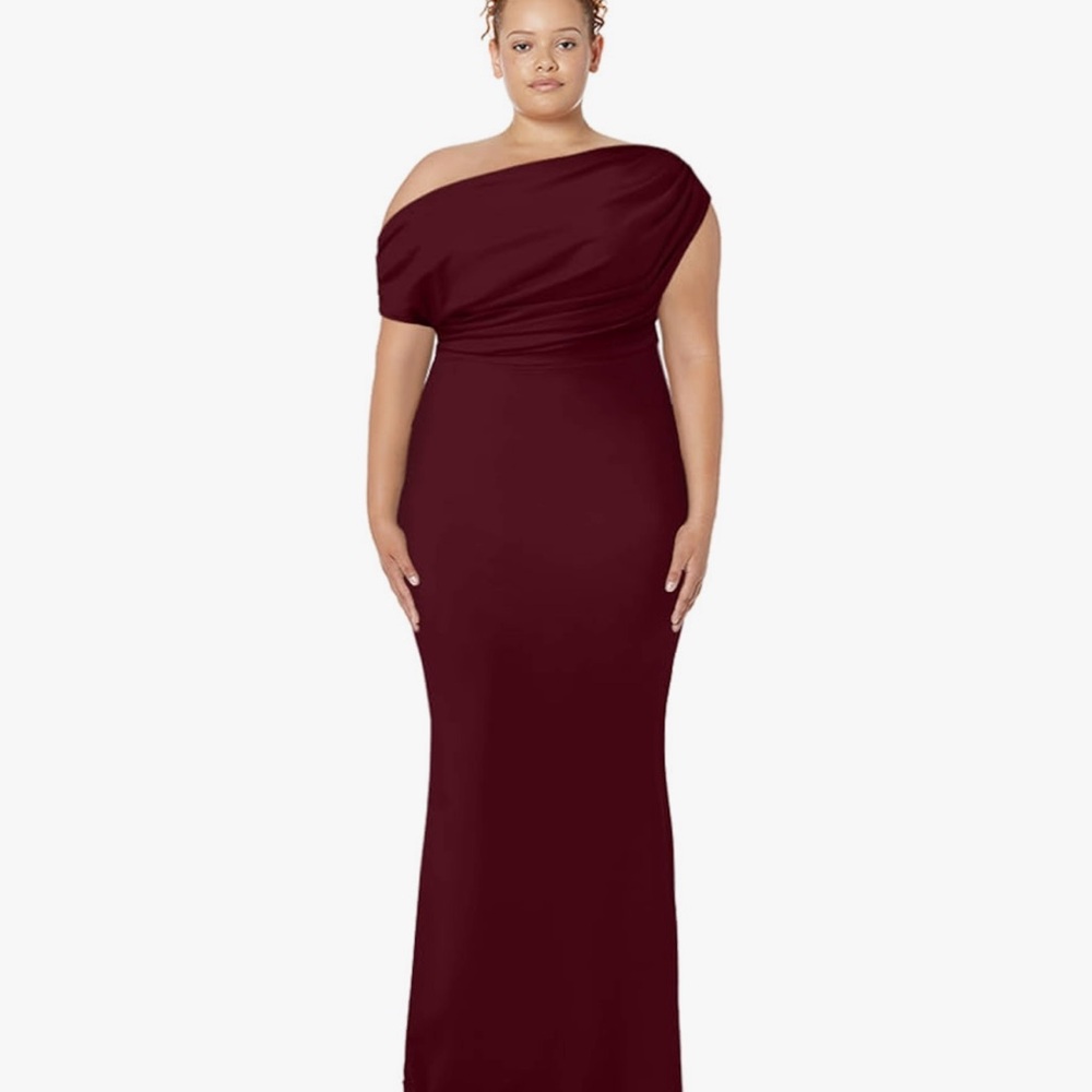 Elegant Off-Shoulder Burgundy Dress